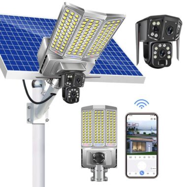  2025 Solar-Powered 3MP Dual Lens Outdoor WiFi CCTV Camera

