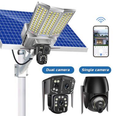  2025 Solar-Powered 3MP Dual Lens Outdoor WiFi CCTV Camera


