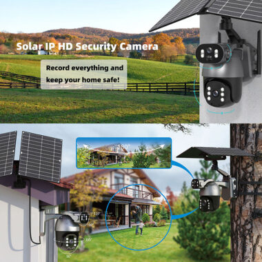  4MP Solar Powered Dual Lens WiFi Outdoor Security Camera with 4G