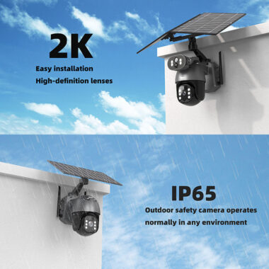  4MP Solar Powered Dual Lens WiFi Outdoor Security Camera with 4G