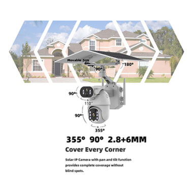  4MP Solar Powered Dual Lens WiFi Outdoor Security Camera with 4G