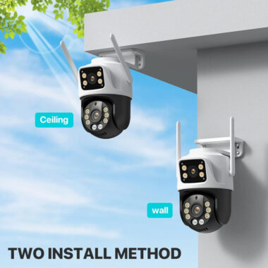 6K Three Lens PTZ WiFi Outdoor Security Camera with Auto Tracking