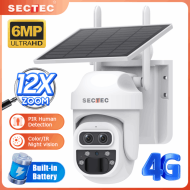 6MP Dual Lens 12X Zoom 4G Solar PTZ Camera for Outdoor Home Security