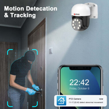 8MP PTZ POE Outdoor Surveillance Camera with Night Vision and Audio