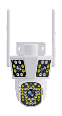 9MP Three-Lens Outdoor WiFi IP Security Camera with PTZ and Night Vision