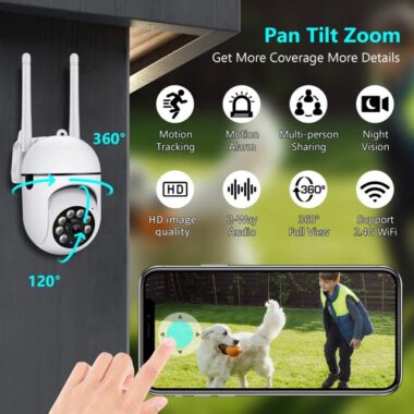 A7 Dual Antenna 1080P Outdoor WiFi Security Camera with 360° PTZ