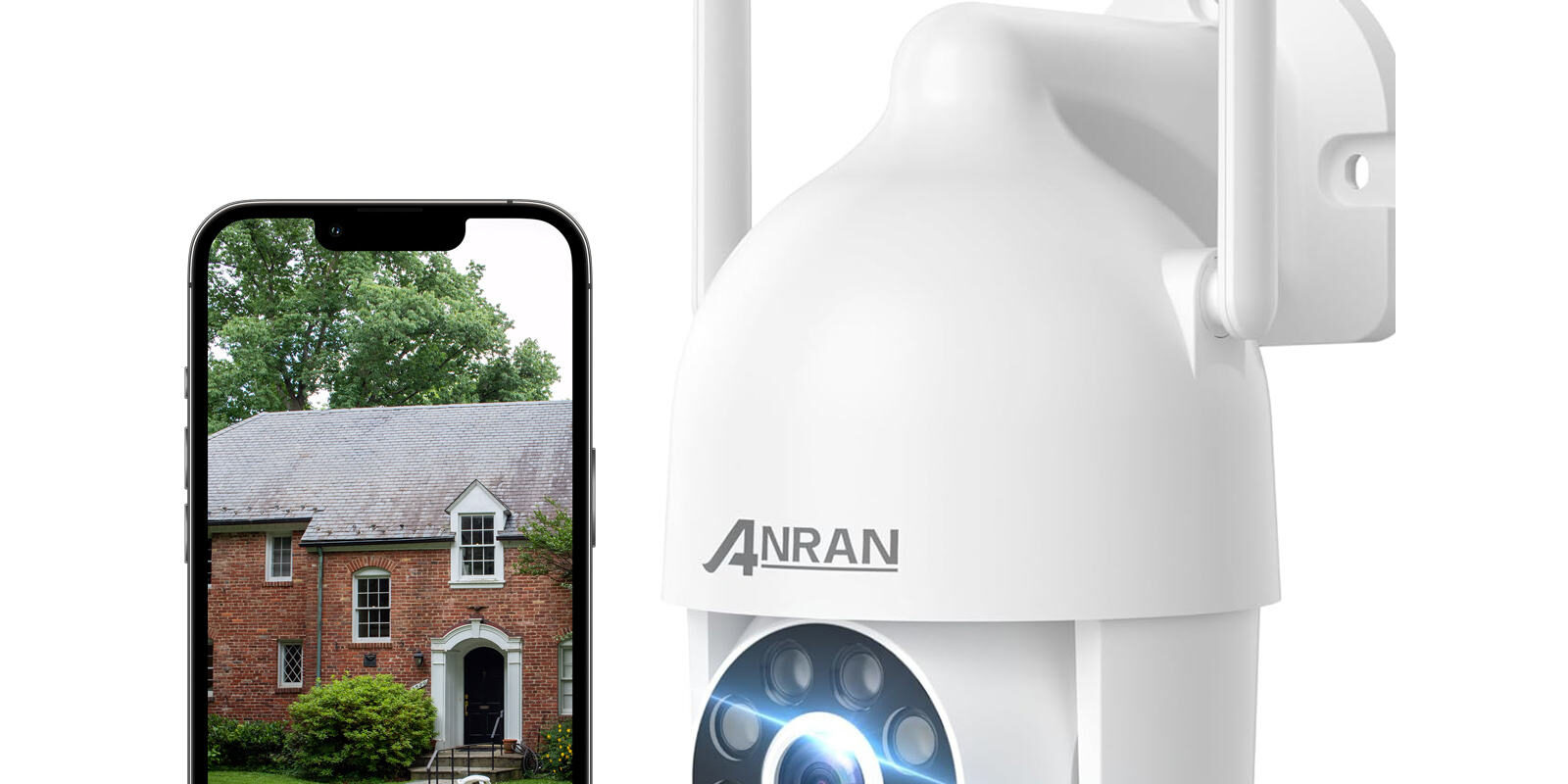 ANRAN 2K PTZ Outdoor WiFi Security Camera with Color Night Vision and Siren