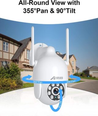 ANRAN 2K PTZ Outdoor WiFi Security Camera with Color Night Vision and Siren