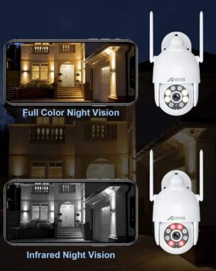 ANRAN 2K PTZ Outdoor WiFi Security Camera with Color Night Vision and Siren