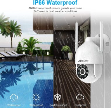 ANRAN 2K PTZ Outdoor WiFi Security Camera with Color Night Vision and Siren