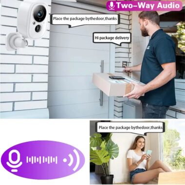  Waterproof Outdoor WiFi Security Camera with PIR Sensor and Rechargeable Battery