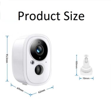  Waterproof Outdoor WiFi Security Camera with PIR Sensor and Rechargeable BatteryDurable waterproof outdoor WiFi security camera featuring PIR motion detection, AI smart alerts, rechargeable battery, and compatibility with Tuya smart app.


