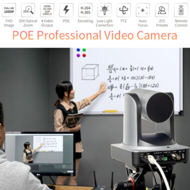 FEELWORLD POE20X 1080P PTZ Camera with 20X Zoom for Live Streaming Events