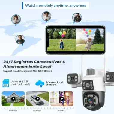  Outdoor WiFi PTZ Camera with Triple Screen and Adjustable Angle