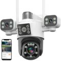 Outdoor WiFi PTZ Camera with Triple Screen and Adjustable Angle