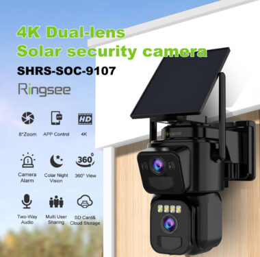 Solar AI PTZ Outdoor Security Camera with Three Lenses and Full-Color Night Vision