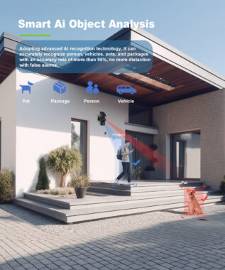 Solar AI PTZ Outdoor Security Camera with Three Lenses and Full-Color Night Vision