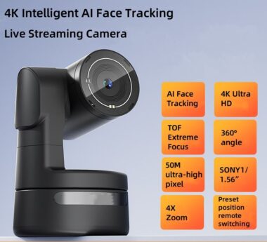 4K Small PTZ Camera with AI Tracking and USB 3.0 for Live Streaming