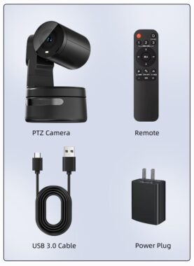4K Small PTZ Camera with AI Tracking and USB 3.0 for Live Streaming