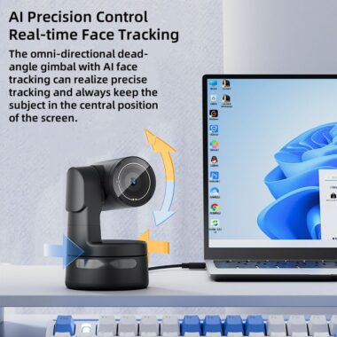 4K Small PTZ Camera with AI Tracking and USB 3.0 for Live Streaming